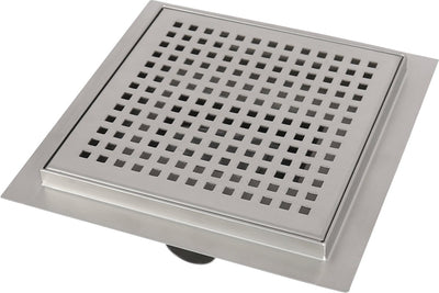 Differnz Duschrinne – mit Flansch – quadratisch – 15 x 15 cm – Edelstahl