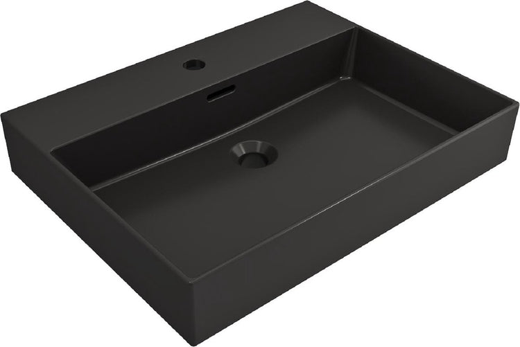 Plieger Kansas Waschbecken – 60x45 cm – mit Hahnloch – mattschwarz