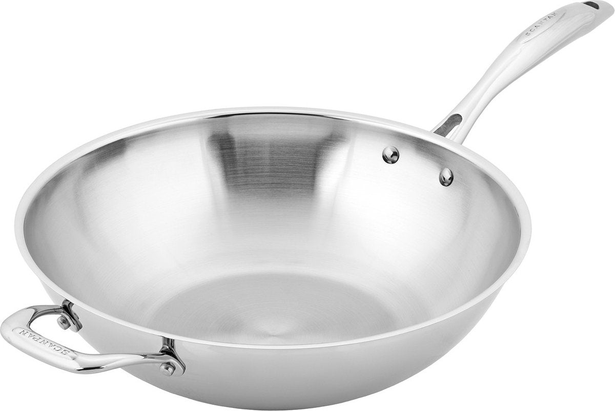 Scanpan - Wokpfanne - Edelstahl - 32cm - ohne Antihaftbeschichtung - für alle Herdarten geeignet (auch Induktion)