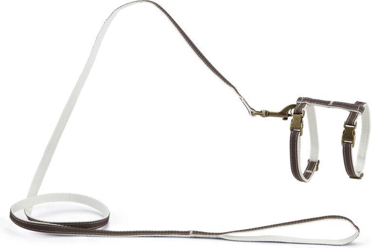 Entworfen von Lotte Virante Katzengeschirr – Katzengeschirr – Nylon – Braun – 27–45 cm