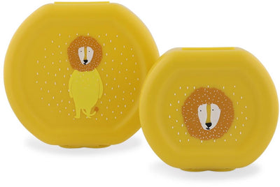 Trixie Set aus zwei Snackboxen mit Clip – Mr. Lion – leicht zu öffnen – BPA-frei – für die Schule und unterwegs