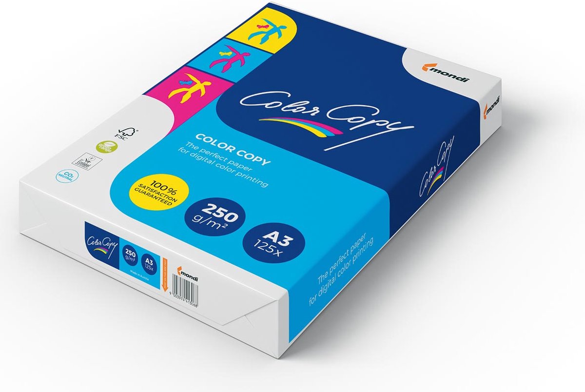 Farbkopierpapier – A3 – 250 Gramm – Packung mit 125 Blatt