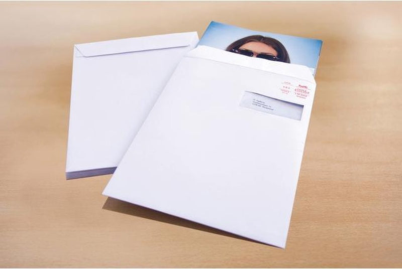 Umschlag für Rathausurkunde – 229 x 324 mm – C4 – weiß – mit Klebestreifen – Fenster rechts – 25 Stück – rd-303595-25