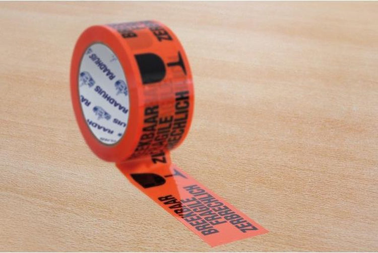 Rathaus-Verpackungsband – 50 mm x 66 m – orange – zerbrechlich – rd-351159