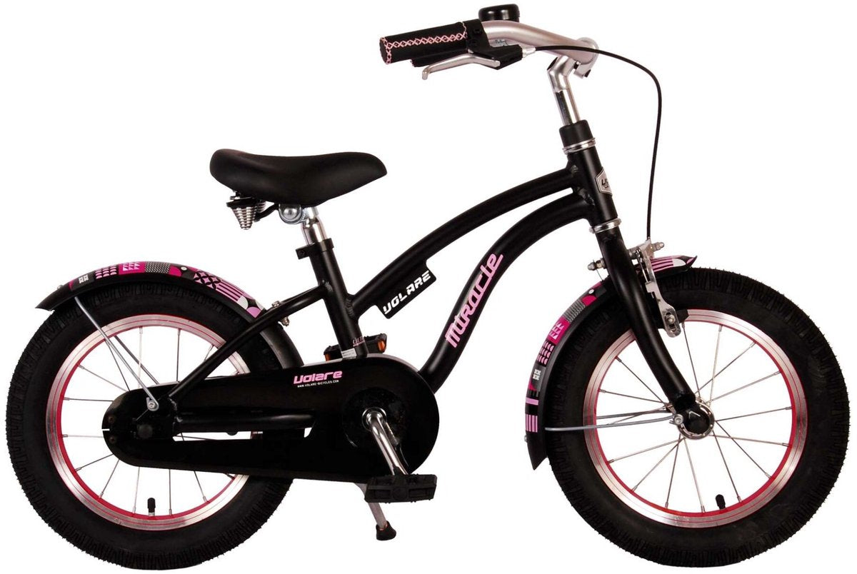 Volare Miracle Children's Bicycle - Mädchen - 14 Zoll - Matt Black - Prime Collection