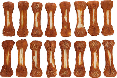 Flamingo-Hundesnack – Hautkeule mit Huhn – 15 cm – glutenfrei – ohne Zuckerzusatz – 16 Stück – 1,6 kg