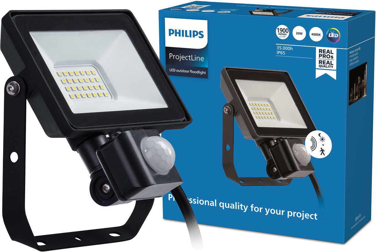 Philips LED Philips Projectline Strahler 20 W kaltweißes Licht – 4000 K – integrierter Bewegungssensor