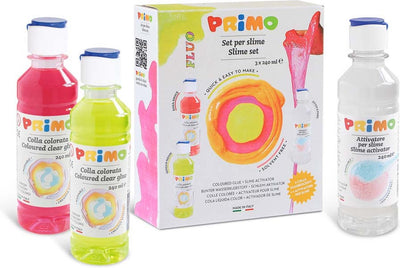 Primo | Schleimherstellungsset fluoreszierend (2 fluoreszierende Farben + 1 Aktivator) - Schleim herstellen