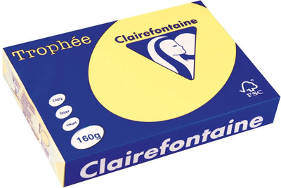 Clairefontaine Trophäe Pastell A4 Zitronengelb 160 g 250 Blatt