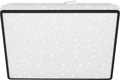 Briloner - LED Deckenlampe - Deckenlampe mit Sternenhimmel - mit Sternendekor - neutralweißes Licht - Schwarz - 27x27x4,5 cm