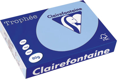 Clairefontaine Trophäe-Farbpapier, A4, 80 g, 500 Blatt, leuchtend blau