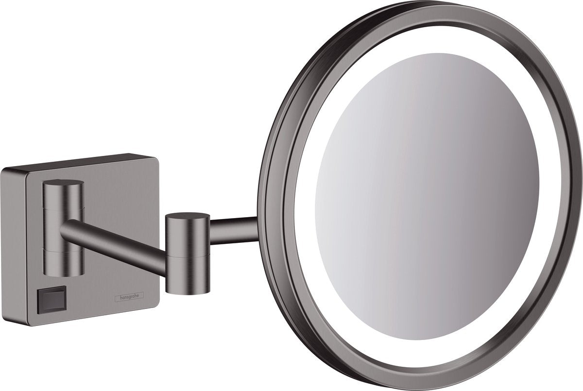 Hansgrohe addstoris Schminkspiegel LED 1-fache Vergrößerung Schwarzchrom gebürstet