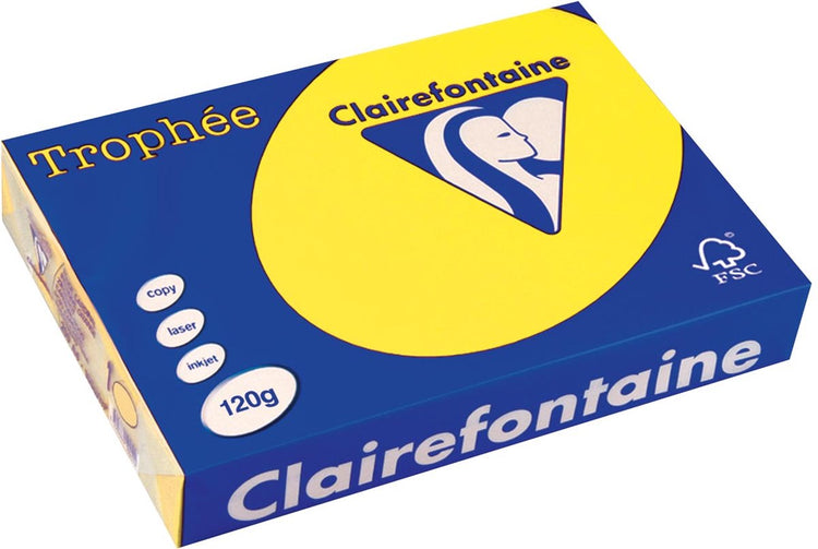 Clairefontaine Farbpapier gelb 120 g 21x29,5 cm - uni