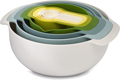 Joseph Joseph – Nestschüsseln und Messlöffel, 9-teiliges Set – Polypropylen – Blau