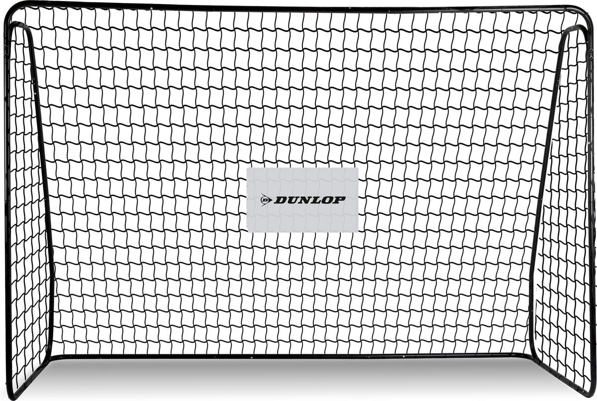 Dunlop Fußballtor – Fußballtor 300 x 205 x 120 cm – großes Fußballtor – Outdoor-Spielzeug für Kinder und Erwachsene – schnelle Montage – Fußball-Trainingstor – Metall – Schwarz