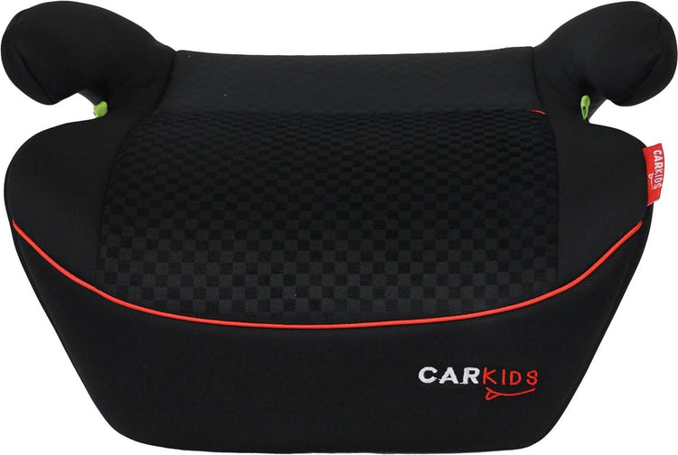 Carkids i-Size-Sitzerhöhung Alex – entspricht dem i-Size-R-129-Standard – für Kinder von 125–150 cm – abnehmbarer waschbarer Bezug – flexible Installation – schwarz rot