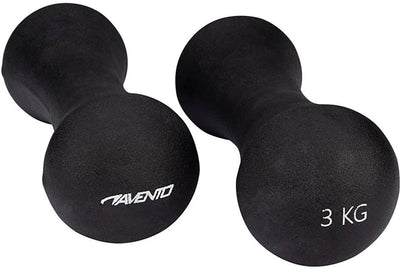 Avento Handgewichtsset - Knochen - 2x 3 kg - Schwarz