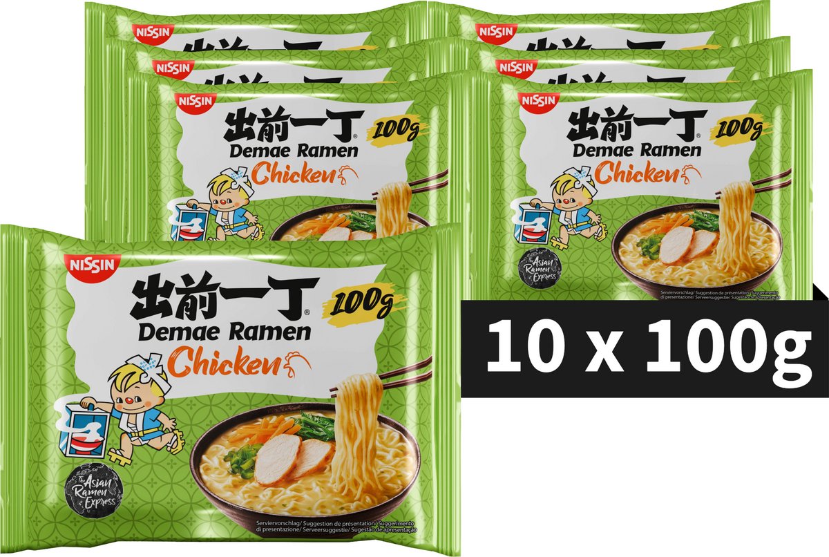 Nissin Demae Ramen – Hühnernudelschüssel – Instantnudeln – 10 Stück