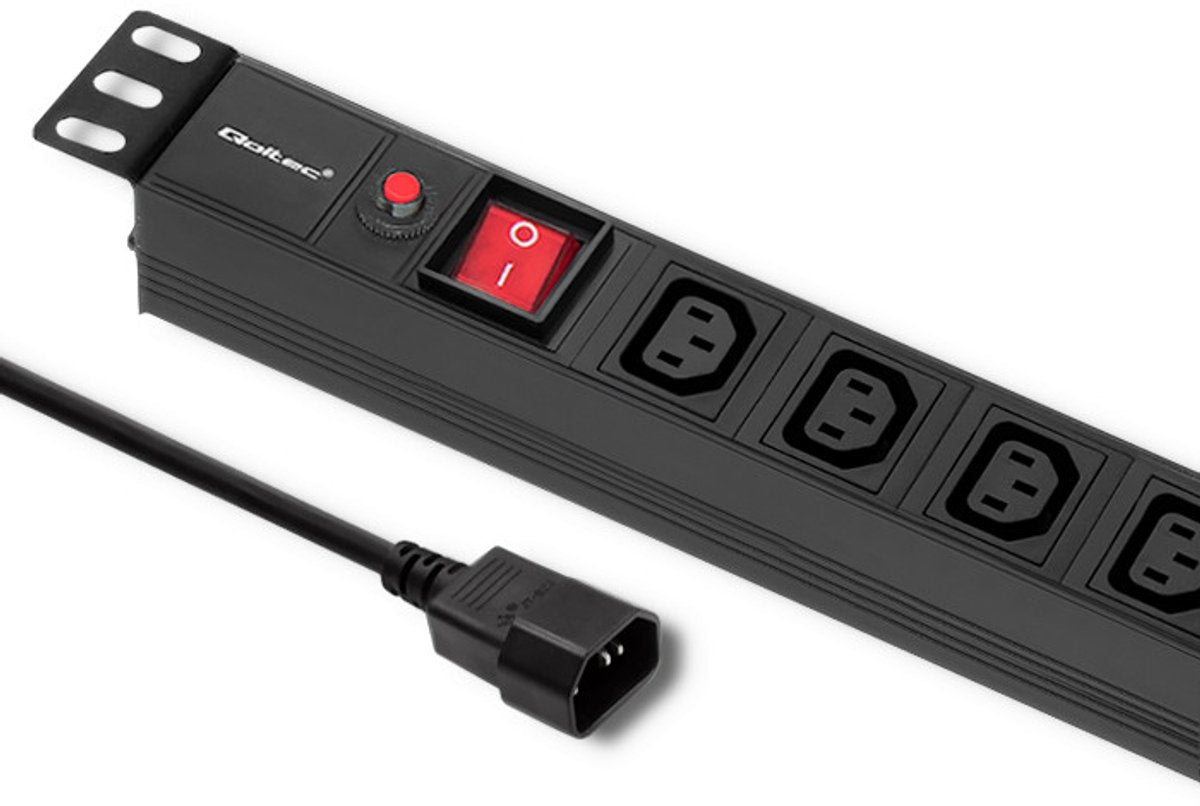 Qoltec PDU-Serie – Rack 19 Anti-Überlast-Stromverteiler – 1 Stunde – 8xiec C13 – 10 A – 2 m