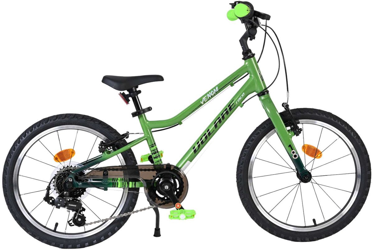 Volare Venom Kinderfahrrad – Jungen – 18 Zoll – 6 Gänge – Grün – zwei Handbremsen