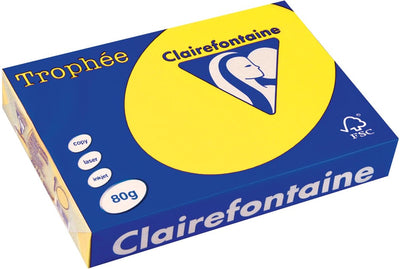Markenloses Sans-Marque-Farbpapier, gelb, 80 g, 21 x 29,5 cm – uni