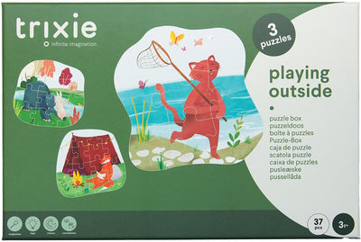 Trixie Puzzlebox mit 3 Puzzles - Draußen spielen - Puzzlebox ab 2 Jahren