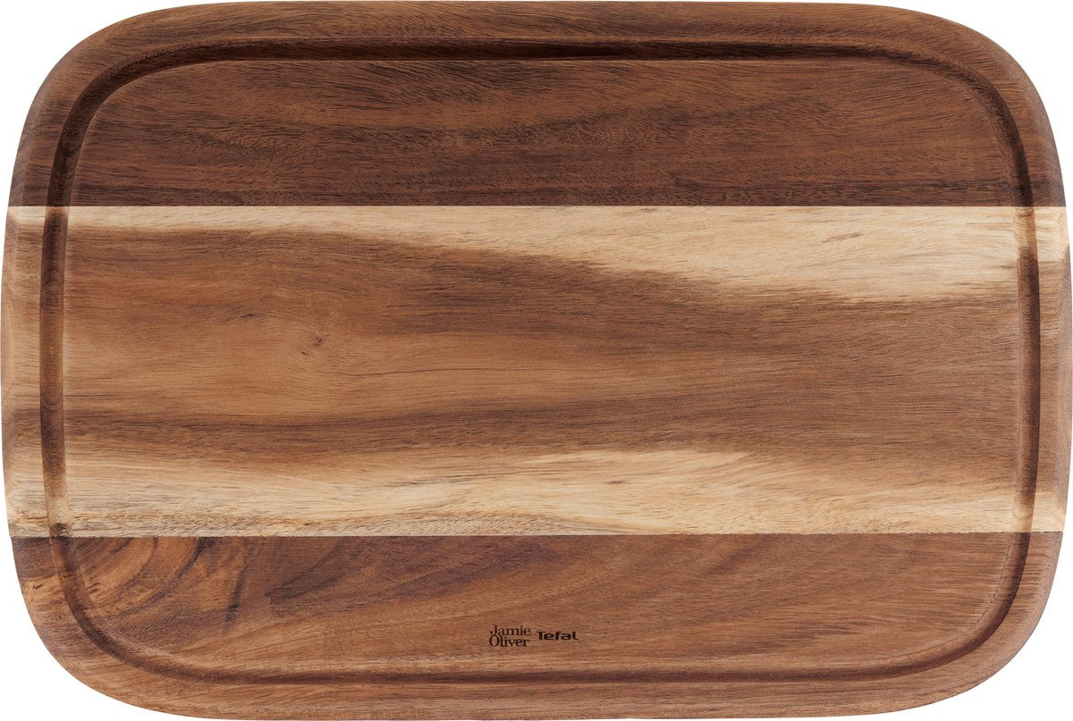 Jamie Oliver von Tefal – Holzschneidebrett – mittelgroß – 37,4 x 25,1 x 2,2 cm – langlebig – antibakteriell