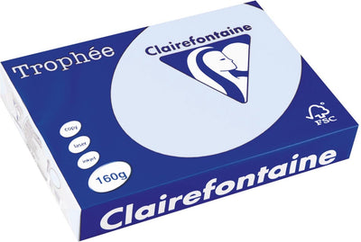 Clairefontaine Trophäe Pastell, farbiges Papier, A4, 160 g, 250 Blatt, Azurblau