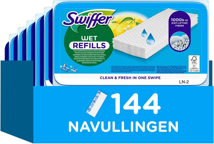 Swiffer nasse Bodenwischtücher mit Zitronenduft – 6x24 Tücher