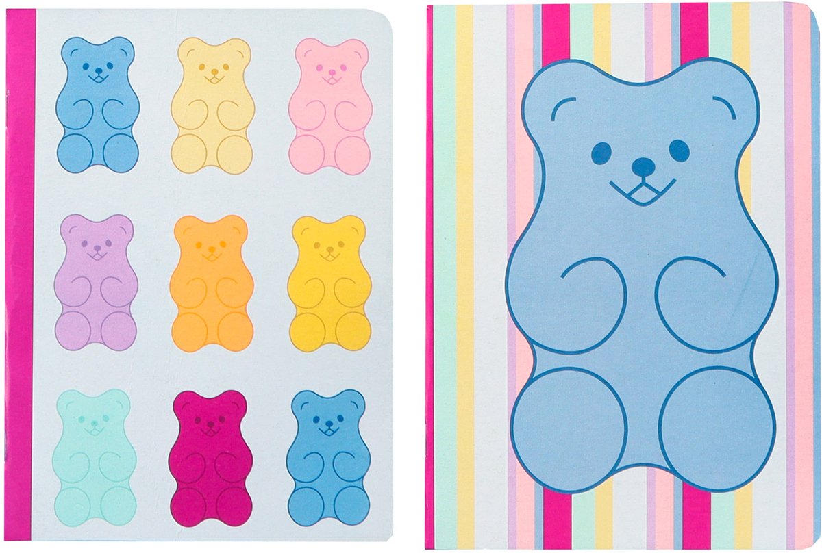 Kangaro-Notizbücher – B'log Sweet Candy – Größe A5 – mit Linie – 2 Stück – mit Erdbeerduft – an-122664-a
