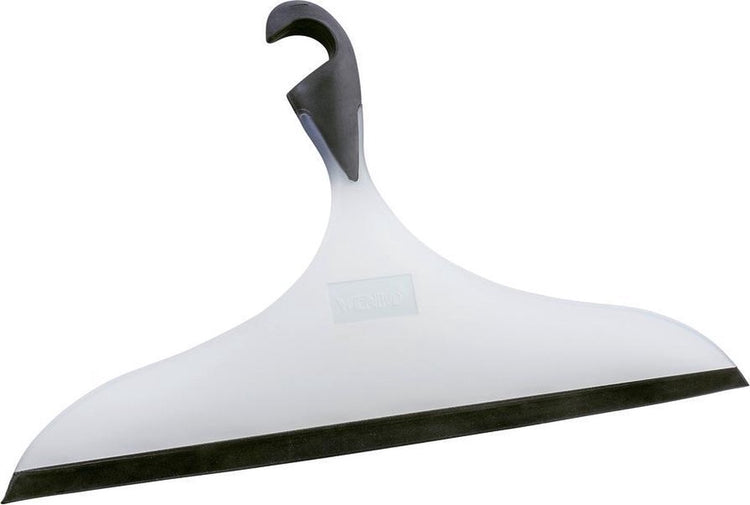 Wenko Duschabzieher Loano xxl weiß und schwarz Kunststoff 34cm breit - Fensterwischer - Duschabzieher extra breit mit Aufhängehaken