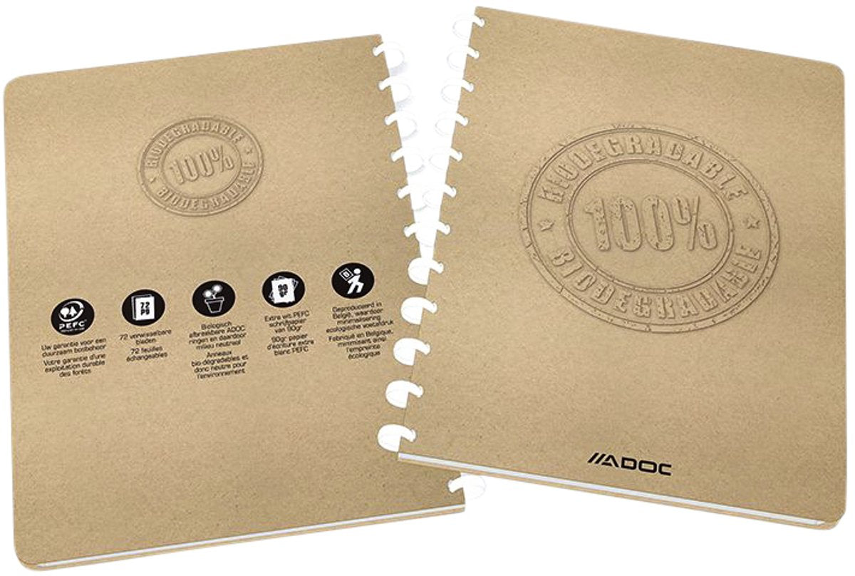 Adoc-Notizbuch Bio, A4-Linie, 144 Seiten, 90 g, Kraftpapier
