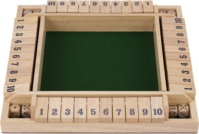 Schließen Sie das Box Houten Dice Game, 4 Spieler