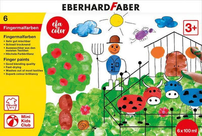 Eberhard Faber Fingerfarbe – EFA-Farbe – 6 x 100 ml – sortiert – EF-578806
