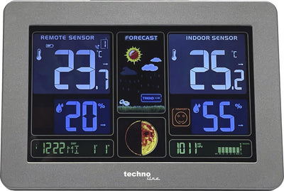 Technoline Wetterstation – ws 6469 – 159 x 109 x 23 mm – schwarz – mit 1 Außensensor – tl-ws6469