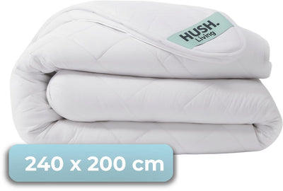 Stille. Living Hush Living – synthetische Bettdecke – alle Jahreszeiten – 240 x 200 cm – 350 g/m² hochwertige Polyesterfaser – mit Befestigungsschlaufen – warm und leicht