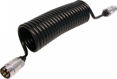 Carpoint Anhängerverlängerungskabel 7-polig – Spirale 27 cm – mit Nebelscheinwerferanschluss – flexibel – langlebig – für PKW-Anhänger