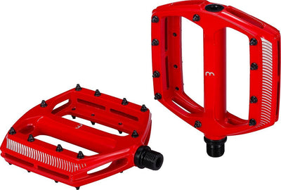 BBB Cycling Fahrradpedale Mountainbike – Aluminium – geeignet für E-Bike – Anti-Rutsch-Pedale MTB – flache Pedale – Fahrradpedale – Coolride Red – BPD-36