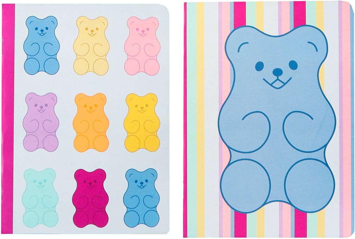 Kangaro-Notizbücher – B'log Sweet Candy – Größe A5 – mit Diamant 5 mm – 2 Stück – mit Erdbeerduft – an-122671-a