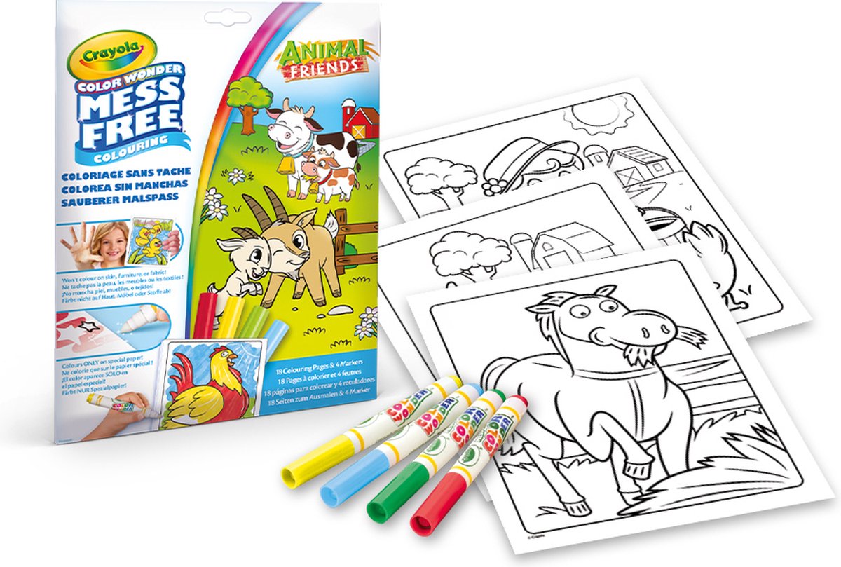 Crayola - Farbwunder - Hobbypaket - Freunde des Bauernhofs - Malbuch für Kinder