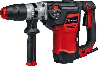 Einhell Elektro-Bohrhammer TE-RH 40 3F – 1050 W – Schlagzahl: 4.100 Min. – 10 Y – SDS-Max – 3 Funktionen: Hammerbohren, Meißeln mit und ohne Meißelfixierung – inkl. Flachmeißel und Spitzmeißel - inkl. Fall