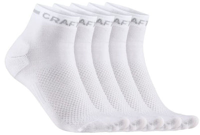 Craft Active Mid Sock 5er-Pack Unisex-Sportsocken – Weiß