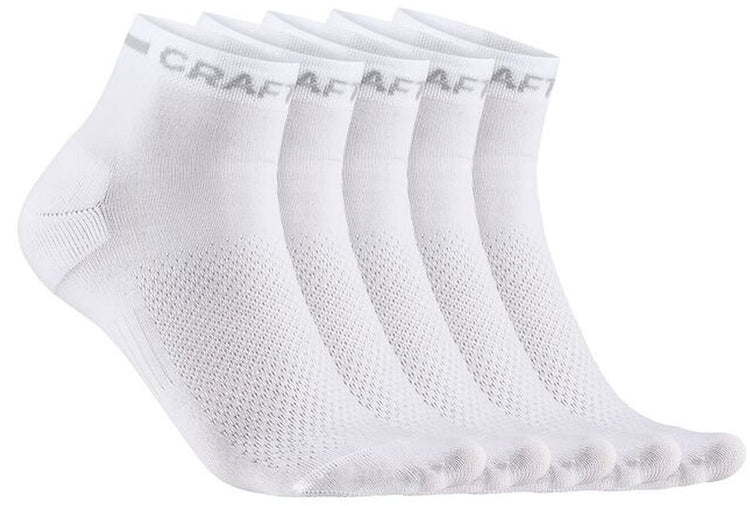 Craft Active Mid Sock 5er-Pack Unisex-Sportsocken – Weiß