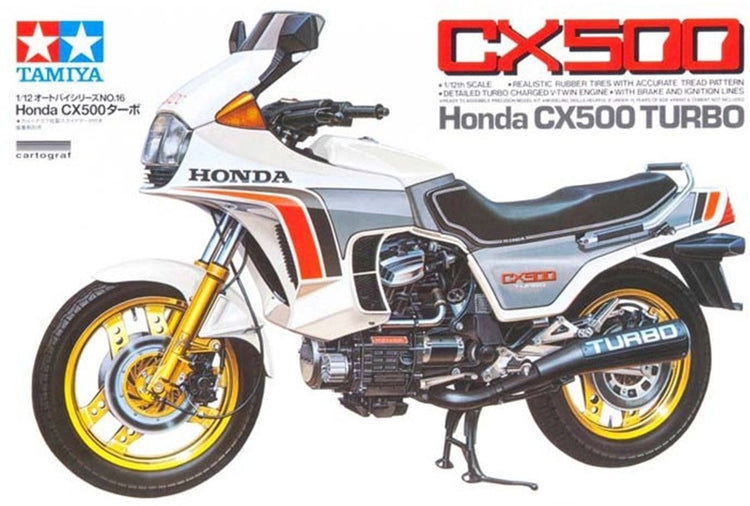 Tamiya Modellbausatzauto – 14016 Honda CX500 Turbomotor aus Kunststoff – 1:12 – Modellbau