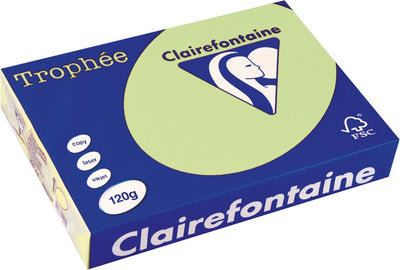Clairefontaine Trophäe Pastell, farbiges Papier, A4, 120 g, 250 Blatt, grün