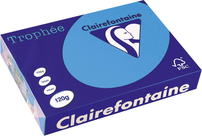 Clairefontaine Trophäe intensiv, farbiges Papier, A4, 120 g, 250 Blatt, Königsblau