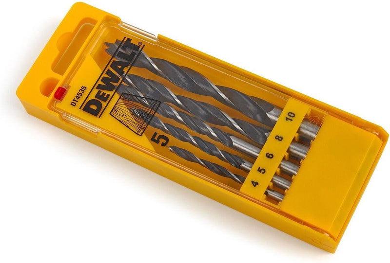 Dewalt-Zubehörkassette, 5-teilig, Holzspiralbohrer (ø4mm-10mm) – dt4535-qz