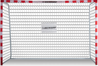Dunlop Fußballtor – Fußballtor 300 x 200 x 110 cm – großes Fußballtor – Outdoor-Spielzeug für Kinder und Erwachsene – schnelle Montage – Fußball-Trainingstor – Metall – weiß rot
