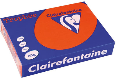 Clairefontaine Trophäe intensiv, farbiges Papier, A4, 80 g, 500 Blatt, Kardinalrot