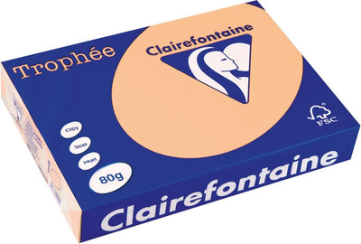 Clairefontaine Trophäe-Farbpapier, A4, 80 g, 500 Blatt, Lachs